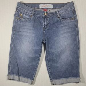 Mossimo Denim Bermuda Shorts Juniors Size 7 Cuffed